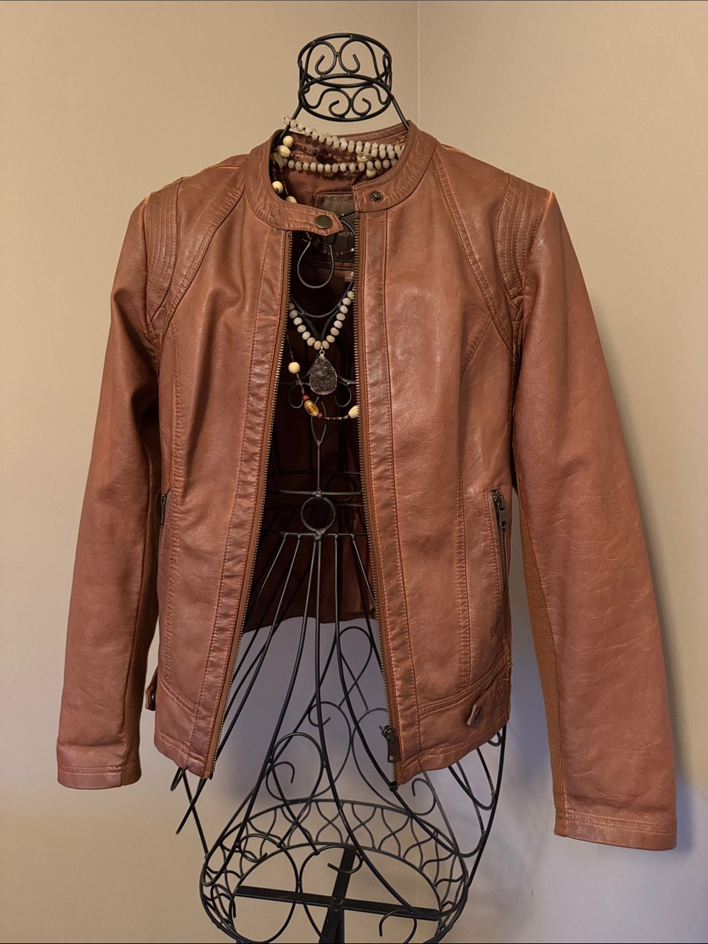 Maurices Brown Faux Leather Moto Jacket